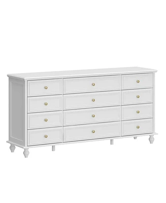Homsee White 12-Drawer Chest of Drawers Modern European Style