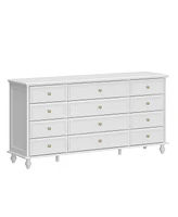 Homsee White 12-Drawer Chest of Drawers Modern European Style