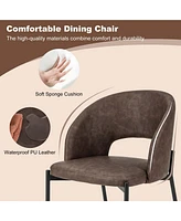 Costway Dining Chair Set of with High-density Sponge Cushion Sturdy X-shaped Frame