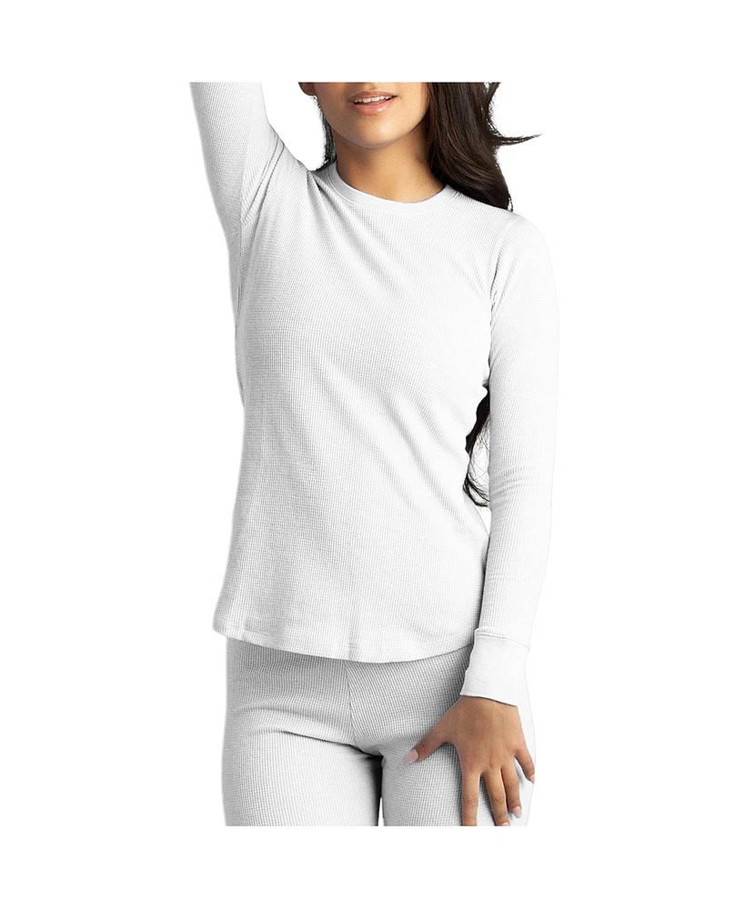 Watson'S Women's Waffle Long Sleeve Thermal Crew