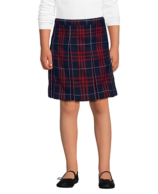Lands' End Little Girls Plaid Box Pleat Skirt Top of the Knee