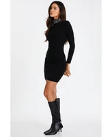 Quiz Women's Diamante Stud Roll Neck Dress