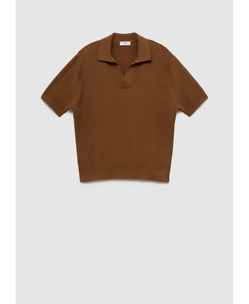 Mango Men's Fine-Knit Cotton Polo Shirt