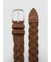 Mango Men's Braided Suede Belt