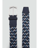 Mango Men's Braided Elastic Colored Belt