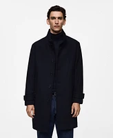 Mango Men's Wool Funnel Neck Coat