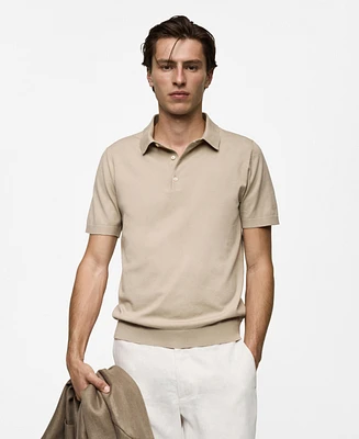 Mango Men's Fine-Knit Polo Shirt