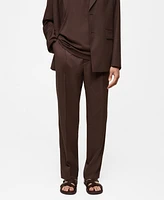 Mango Men's Pleats Detail Suit Pants