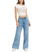 Roxy Juniors' Paradise Bound Ribbed Cropped Graphic T-Shirt