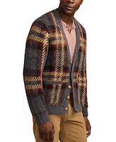 Lucky Brand Men's Classic-Fit Brushed Plaid Jacquard Cardigan