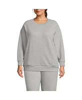 Lands' End Plus Serious Sweats Oversized Long Sleeve Crew Neck Sweatshirt - Set Top