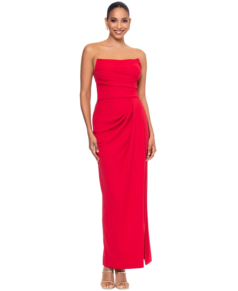 Betsy & Adam Women's Ruched Strapless Gown