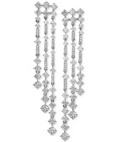 Eliot Danori Silver-Tone Cubic Zirconia Cascade Drop Earrings, Created for Macy's