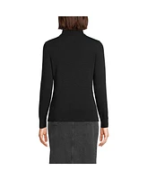 Lands' End Women's Fine Gauge Cotton Turtleneck Sweater