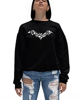 La Pop Art Women's Bat Pics Crewneck Sweatshirt