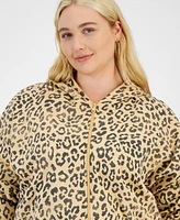 Grayson Threads, The Label Trendy Plus Cheetah-Print Hoodie