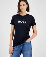 Boss by Hugo Women's Contrast Logo Regular-Fit T-Shirt