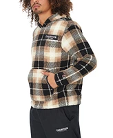 Champion Men's Plaid Faux-Shearling Pullover Hoodie