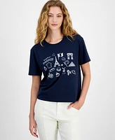 Rebellious One Juniors' Bonjour France Graphic T-Shirt