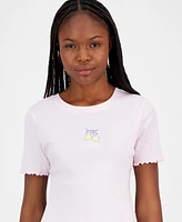 Grayson Threads, The Label Juniors' Lemon Lettuce-Edge Baby Tee