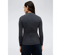 Kenneth Cole Women's Rib-Knit Chevron-Stitch Sweater