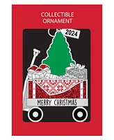 Ganz Sentiment Ornament Wagon with Tree Gifts 'Merry Christmas' with Dated 2024 Charm, 3.16"