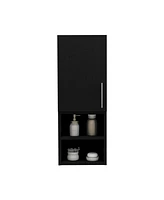 Depot E-Shop Cairo Medicine Single Door Cabinet, Two External Shelves, Two Interior Shelves, Black