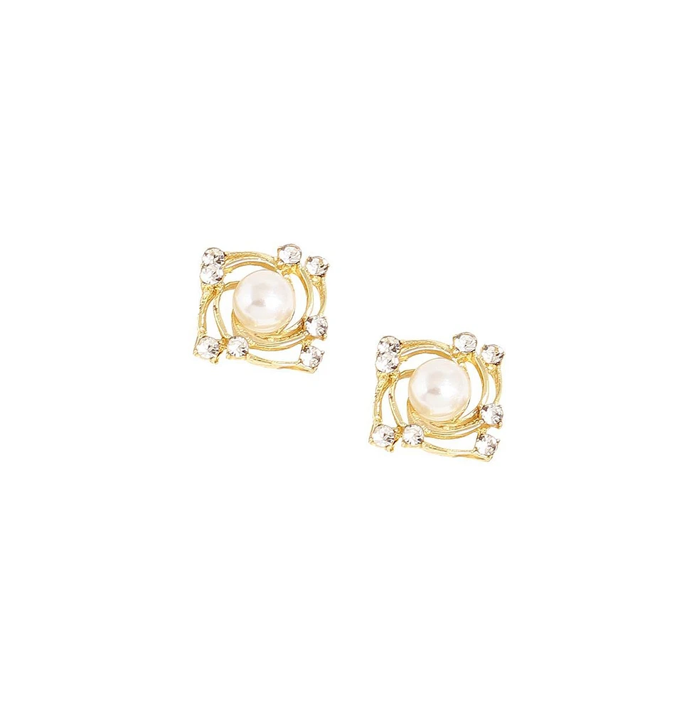 Sohi Women's Swirl Stud Earrings