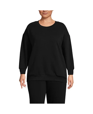 Lands' End Plus Serious Sweats Oversized Long Sleeve Crew Neck Sweatshirt