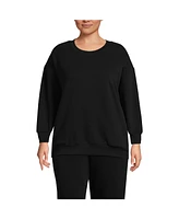 Lands' End Plus Serious Sweats Relaxed Long Sleeve Crew Neck Sweatshirt