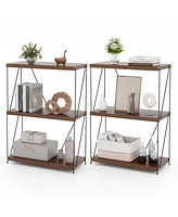 Costway Pcs -Tier Multipurpose Display Rack Freestanding Bookcase with Metal Frame