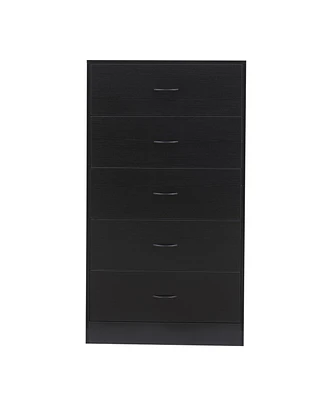 Sugift 5 Drawer Dresser Modern Wood Chest of Drawers for Bedroom