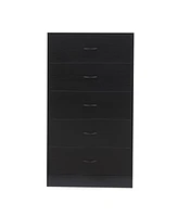 Sugift 5 Drawer Dresser Modern Wood Chest of Drawers for Bedroom