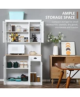 Homcom 71" Buffet with Hutch, Kitchen Pantry Storage Cabinet with Drawer
