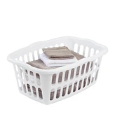 Sterilite 1.5 Bushel Rectangular Plastic Laundry Basket Bins, White, 12 Pack