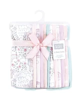 Hudson Baby Infant Girl Flannel Burp Cloth 12pk, Dreamy Unicorn, One Size