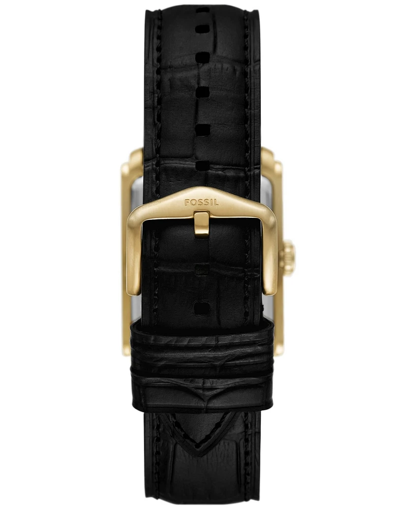 Fossil Men's Carraway Three-Hand Black Croco Leather Watch, 42mm