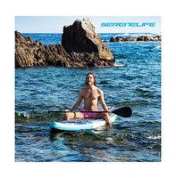 SereneLife Rising Flow Inflatable Stand-Up Paddle-Board With Accessories, Space Blue Design