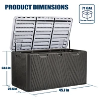 Aoodor 85 Gallon Deck Box, Lockable Storage Uv Resistant Container with Hydraulic Rods for Patio Furniture Outdoor Cushions, Garden Tools and Sports E