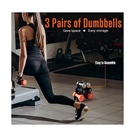 Squatz Neoprene Dumbbell Set With Stand, 20 lb Total Weight