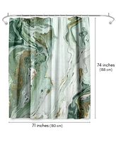 Americanflat Abstract Shower Curtain Marble Petroleum by Pi Creative Art