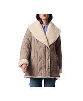 Bernardo Women's Light Quilt Faux Sherpa Lined Jacket