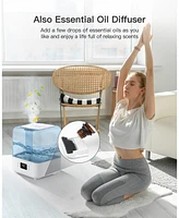 Morento Humidifiers for Bedroom, 4.5L Top Fill Humidifiers for Large Room, Cool Mist Humidifiers for Home,Auto Shut-Off,360 Nozzle, Humidity Setting,