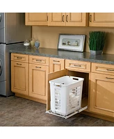 Rev-a-Shelf 20'' Pullout Large Polymer Clothes Hamper, White, Hprv-1520 S