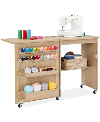 Best Choice Products Sewing Machine Table & Desk w/ Craft Storage and Trays