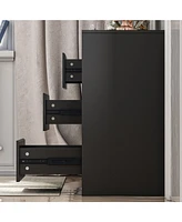 Homsee Silver Wood 9-Drawer Dresser Modern Style with Mirrored Drawers