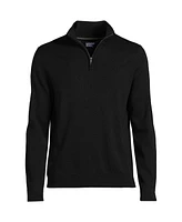 Lands' End Men's Long Sleeve Fine Gauge Cotton Quarter Zip Sweater