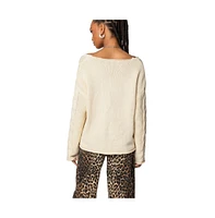 Edikted Women's Inga Oversized Cable Knit Sweater