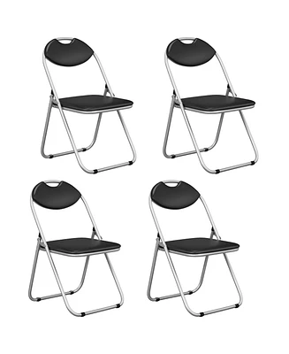 Costway 4 Pcs U Shape Folding Chairs Furniture Home Outdoor Picnic Portable