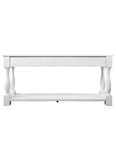 Slickblue 63inch Long Wood Console Table with 3 Drawers and 1 Bottom Shelf for Entryway Hallway Easy Assembly Extra-thick Sofa Table